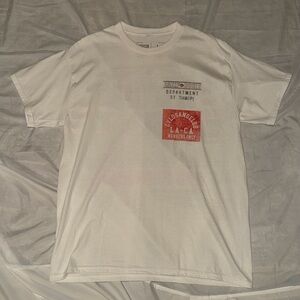 CVLA and Marvel collab White Tee with Red and Gray Accents